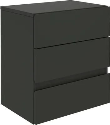 Produktbild von Nachtkommode ANNO Wandregal Nachtschrank hängend mit 3 Schubladen in schwarz