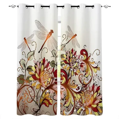 Immagine prodotto di Tende oscuranti con passanti, motivo floreale, 300x270 cm, 2 pezzi