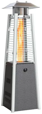 Image de Chauffage de terrasse - Chauffage portable au gaz butane - 3000 W - Température réglable - Système anti-basculement - Allumage piézoélectrique - Noir