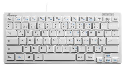 Produktbild von MediaRange MROS113, Mini, Kabelgebunden, USB, QWERTZ, Weiß