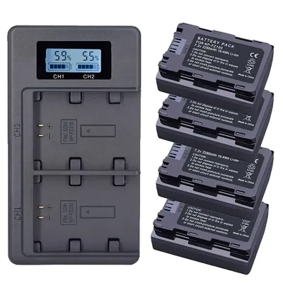 Produktbild von Kameraakku, hohe Kapazität, wiederaufladbar, 4PCS und Ladegerät