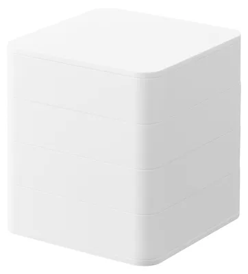 Image de Yamazaki, boîte de rangement pour bijoux, 4 niveaux, design minimaliste, blanche
