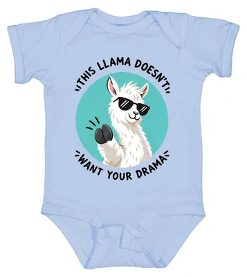 Productafbeelding van Deze lama wil geen drama. Alpaca Lustig zonnebril, babyromper, lichtblauw, maat 12/18