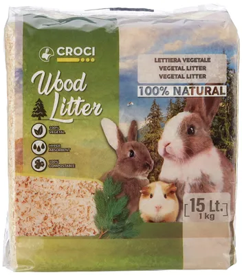 Imagen del producto de Croci Wood Litter: Lecho vegetal para roedores, elaborado a base de virutas de pino