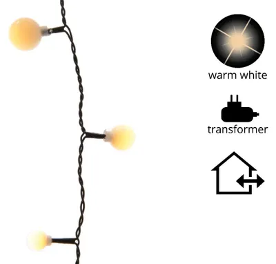Productafbeelding van LED cherry lights 3 maten buit 9 m-120L zwart warm wit Lumineo