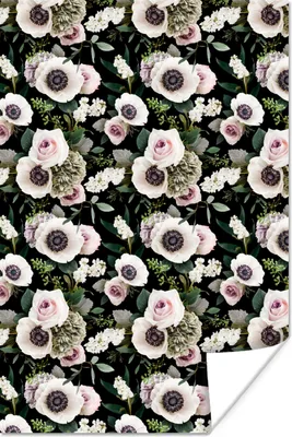Produktbild von MuchoWow® Poster Blumen - Anemone - Collage 60x90 cm - Wanddekoration