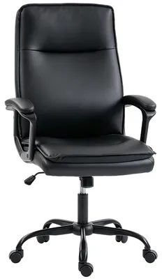 Produktbild von Ergonomischer Bš¹rostuhl, Bš¹rostuhl aus Kunstleder, h?henverstellbar, Neigungsfunktion, 360¡ã drehbar, schwarz