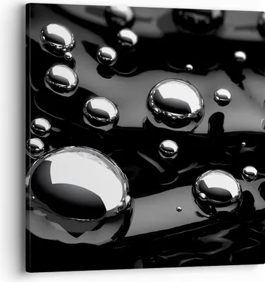 Produktbild von Bild auf Leinwand - Leinwandbild - Chrom Metall Reflexion - 40x40cm - Wand Bild - Wanddeko - Leinwanddruck - Bilder - Kunstdruck - Wanddekoration - Leinwand bilder - Wandkunst - AC40x40-2525