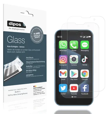 Zdjęcie produktu dla 2x dipos GlassAR BLKE S 18 Pro Mini-Smartphone