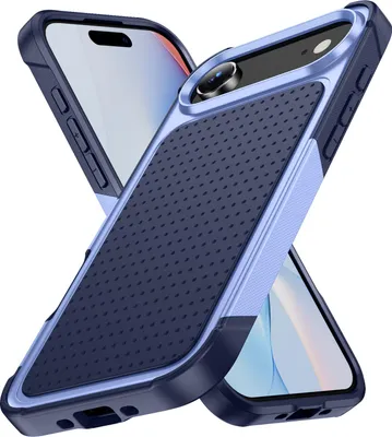 Produktbild von Für iPhone Air Hülle Militärqualität Stoßfest Hybrid 2 in 1 Hart PC Weich TPU Handyhülle Lila Blau
