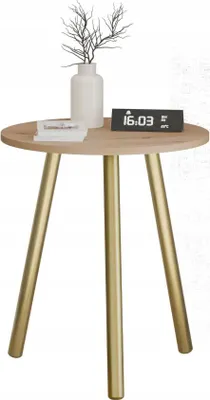 Zdjęcie produktu dla Kawowy Okrągły Stolik Ława Loft Industrial Salon 55 cm