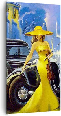 Produktbild von Bild auf Leinwand - Leinwandbild - frau retro stil - 65x120cm - Wand Bild - Wanddeko - Wandbilder - Leinwanddruck - Bilder - Kunstdruck - Wanddekoration - Leinwand bilder - Wandkunst - PA65x120-3449