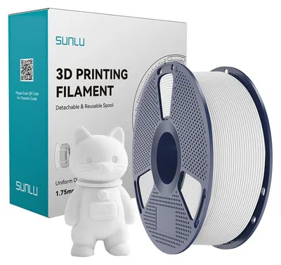 Produktbild von Sunlu PLA Matte Filament Weiß 1,75 mm für FDM 3D Drucker mit Heizbett