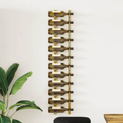 Produktbild von vidaXL Wand-Weinregal für 12 Flaschen Golden Eisen