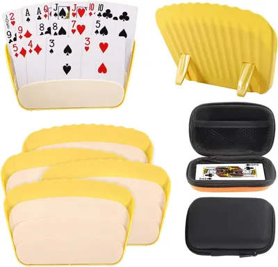 Produktbild von 4X Spielkartenhalter - 3-Etagen Kartenhalter für Spielkarten, Spielkartenständer zum Hinstellen für Senioren, Kinder, Erwachsene