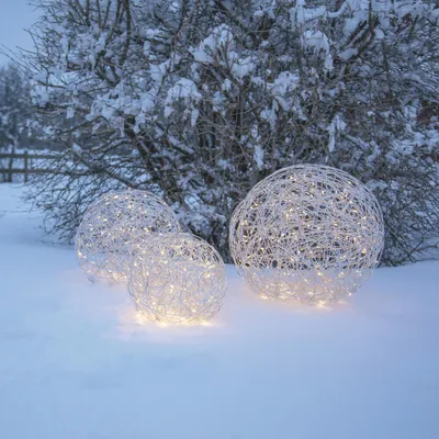 Produktbild von Star Trading LED-Kugel Trassel 3D Aluminium Ø37,5cm silber, Silber, IP44, 100 Glühbirne(n), LED, 3,6 W, Warmweiß