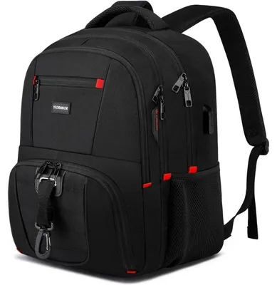 Immagine prodotto di Zaino da uomo, 17,3 pollici, per laptop, da lavoro, impermeabile, modello business, con porta USB, colore nero