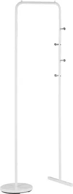 Produktbild von BELIANI Věšák na oblečení bílý kovový 50 x 175 cm volně stojící věšák s háčkami předsíň