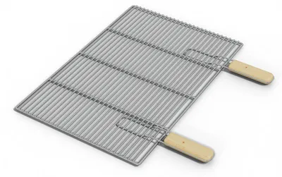 Produktbild von Edelstahl Grillrost Eckig 60x40cm Ersatzrost Grillgitter universal abnehmbare Griffe witterungsbeständig robust Gasgrill Kohle