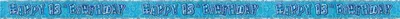 Produktbild von Unique Geburtstagsbanner für den 13. Geburtstag blau Folie 274 x 13 cm
