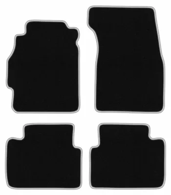 Image de Tapis de sol en moquette pour Honda Civic VI 1995-2001 (Hatchback 3-drzwi) – jeu 4 pièces, noir/argent, sur mesure – Wielganizator CARLUX