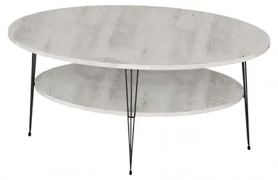 Immagine prodotto di Tavolino moderno in legno grigio con struttura in acciaio inox