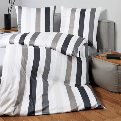 Produktbild von Janine Mako-Satin Bettwäsche J.D. 87111 grau 140x200 cm + 70x90 cm