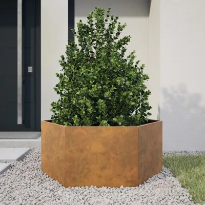Zdjęcie produktu dla vidaXL Sadzarka sześciokątna 104x90x45 cm Stal odporna na warunki atmosferyczne