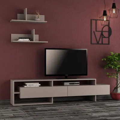 Obrázek produktu pro Skye Decor, Gara- Gara HMS, světlá moka, TV skříňky, 42x180x32 cm, 100% melaminovaná dřevotříska