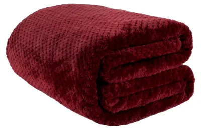 Produktbild von Waffel-Sofaüberwurf in Weinrot, warme Decke für den Winter, ultraweiche und gemütliche Dicke für Betten, Überwurfdecke, Kingsize, 200 x 240 cm