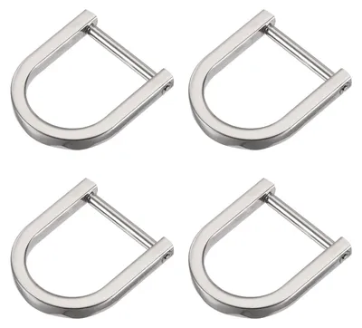 Productafbeelding van Hoefijsvormige D-ringen - 4 stuks - 20 mm bevestigingsstrip - zilverkleurig