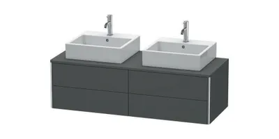 Zdjęcie produktu dla Szafka podumywalkowa XSQUARE 400x1400x548mm na 2 umywalki grafit mat grafit mat