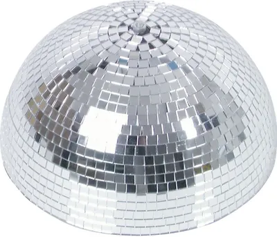 Produktbild von Spiegelkugel halb 30cm silber mit Motor - für Deckenmontage - Discokugel Echtglas