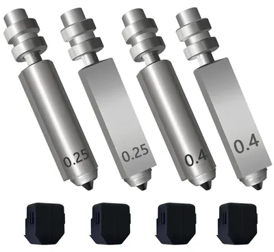 Düsenset für Anycubic Kobra X, 4 Stück, 0,25 & 0,4 mm, gehärteter Stahl