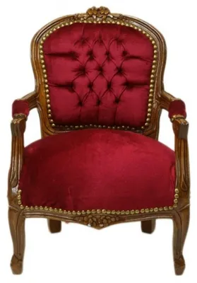 Produktbild von Casa Padrino Barock Kinder Stuhl im Antik Stil, Bordeaux Rot / Braun, 71 x 51 x 34 cm