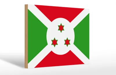 Produktbild von Holzschild Flagge Burundis 30x20cm Flag of Burundi