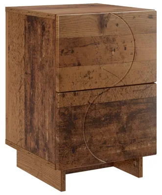 Immagine prodotto di Tavolino da notte in legno di quercia, dimensioni 33,5 x 34,5 x 50 cm, realizzato in legno composito