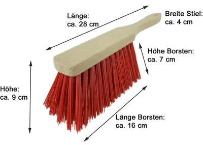 Produktbild von Novaliv Straßenbesen 50 cm mit Holzstiel Set I Besen Handbesen und Schaufel I Elaston rot I  mit Gewinde I Industriebesen Gartenbesen mit Stiel Stallbesen Winterbesen