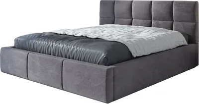 Produktbild von Polsterbett CARLO-OM 180x200 cm mit Bettkasten und Lattenrost. Farbe: Grau.