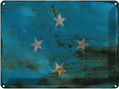 Produktbild von vianmo Blechschild 30x40 cm Mikronesien Micronesia Flagge Fahne Wappen