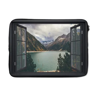 Produktbild von MuchoWow® Laptop Hülle 13 Zoll Aussicht - Berg - See Laptoptasche - Laptophülle - Sleeve - Rundumschutz