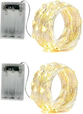 Immagine prodotto di Ghirlanda luminosa a micro LED da 5 m, bianco caldo, per decorazioni natalizie e di festa