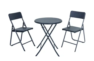 Produktbild von Balkon-Set VENTANA mit rundem Tisch 3-teilige Sitzgruppe klappbar
