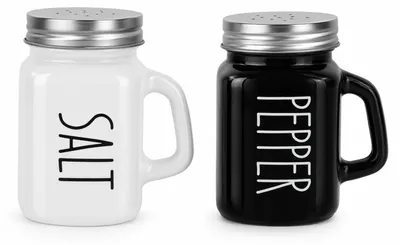 Salz- und Pfefferstreuer-Set, 2er, Glas, Edelstahldeckel, 60 ml