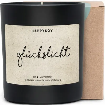 Produktbild von Glückslicht - Duftkerze mit Spruch als liebevolle Geschenkidee für Freundin, Aufmunterung & Dankeschön, blumiger Duft, Kerze im Glas