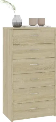 Zdjęcie produktu dla vidaXL Kredens 6 szuflad dąb sonoma 50x34x96 cm Materiał drewnopochodny