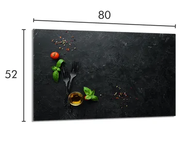 Imagen del producto de Placa protectora de vidrio para estufa, dimensiones 80x52, diseño pizarra