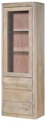 Produktbild von MASSIVMOEBEL24 Vitrine Mango 70x40x202 weiß lackiert TORONTO #310