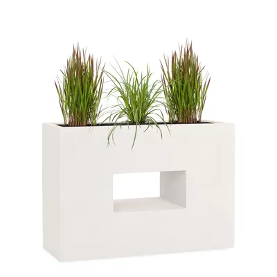 Produktbild von PFLANZWERK® Hochbeet Pflanzkübel VISTA 75cm SAND Premium Blumenkübel Fiberglas Lotus-Effekt Fiberglas - Frostbeständig - Handgefertigt