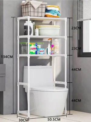 Zdjęcie produktu dla Półka Nad Wc Stojak Do Łazienki Szafka Biała